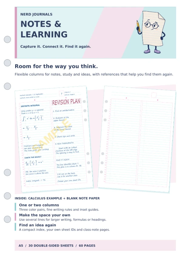 Notes & Learning with a handwritten example